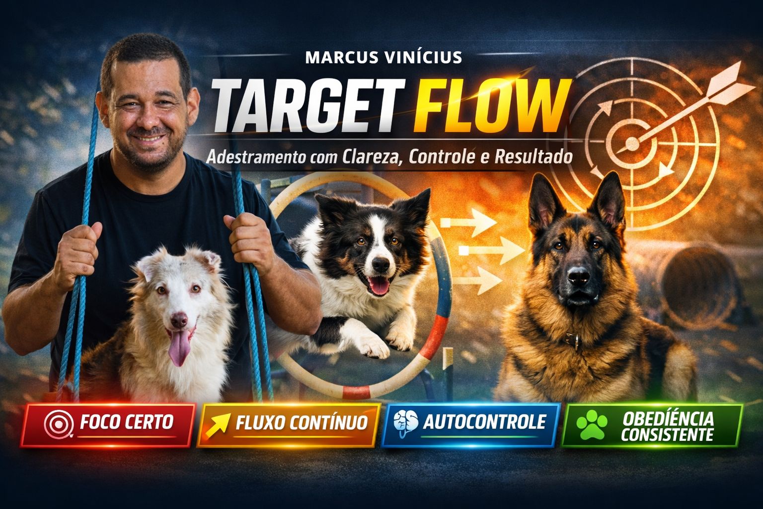 Marcus e cão felizes